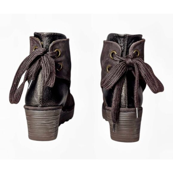 FLY LONDON Yama Brown Suede Wedge Boot Size 39 - Picture 5 of 9